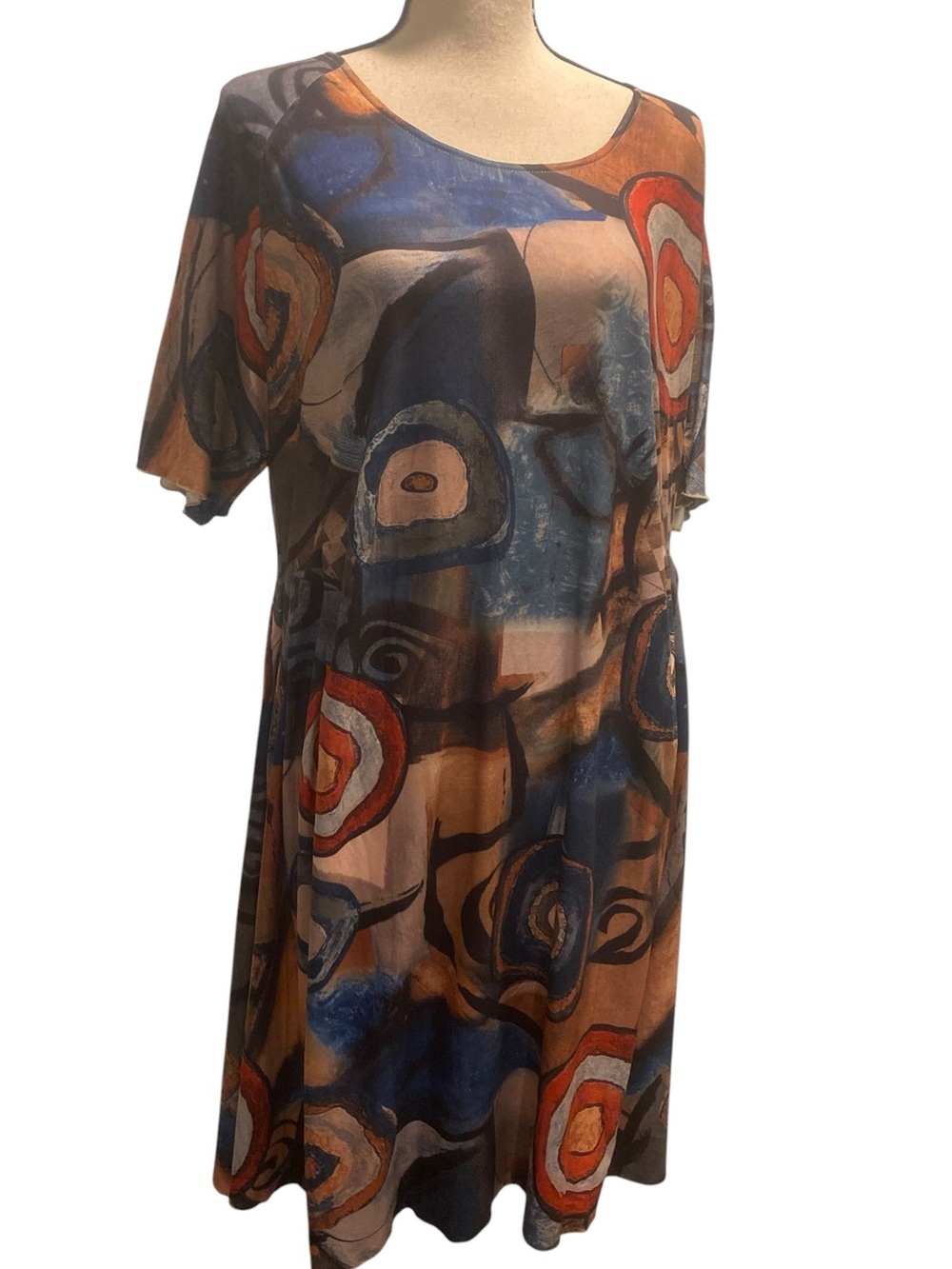 Women’s Abstract Wearable Art Midi Dress 3 Potato New Size xs-s oversized